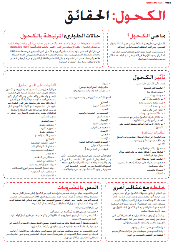 Alcohol Drug Facts (Arabic)