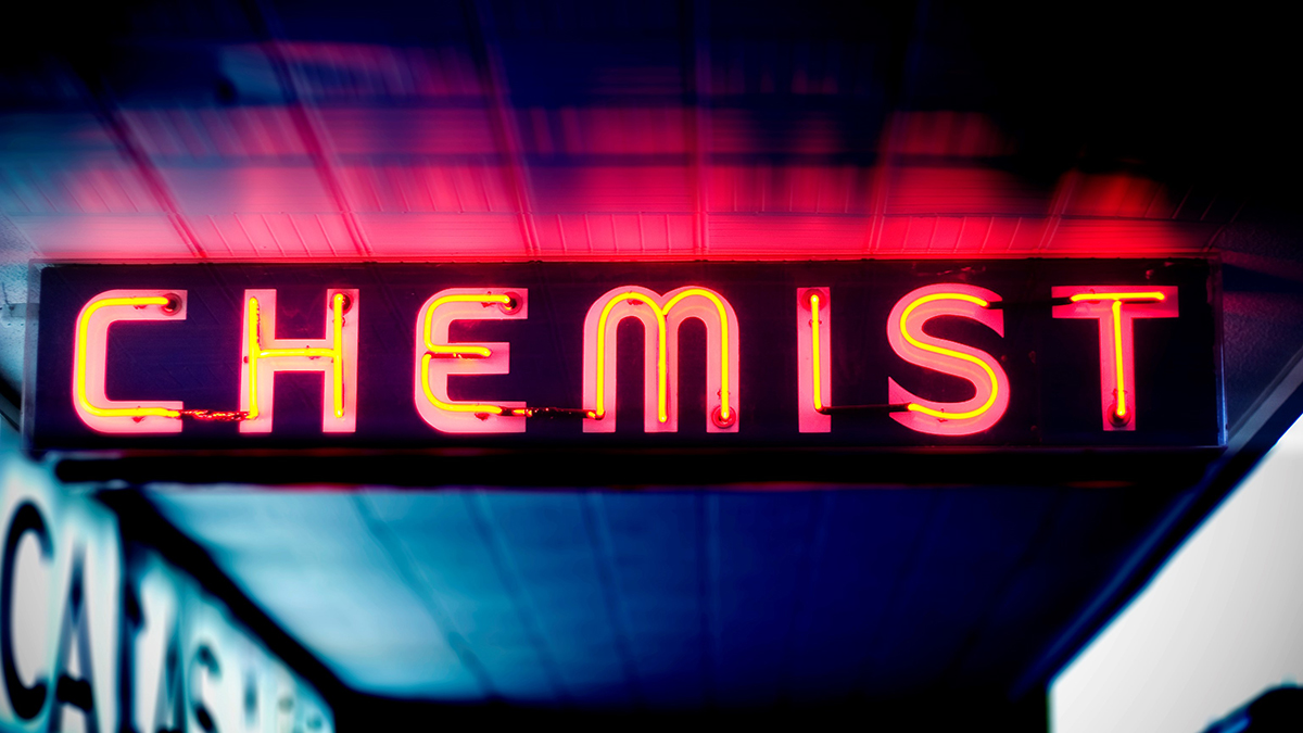Neon chemist sign